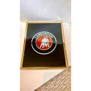 Lamborghini Logo Series Illustration David Mann Framed Picture Wall Art Man Cave